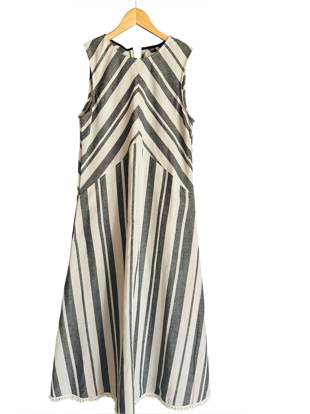 Porter St. Long Striped Dress Fitted Waist S